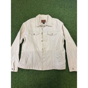 Gap 1969 Mens Corduroy Trucker Jacket Cream Off-White XL Button Front Pocket